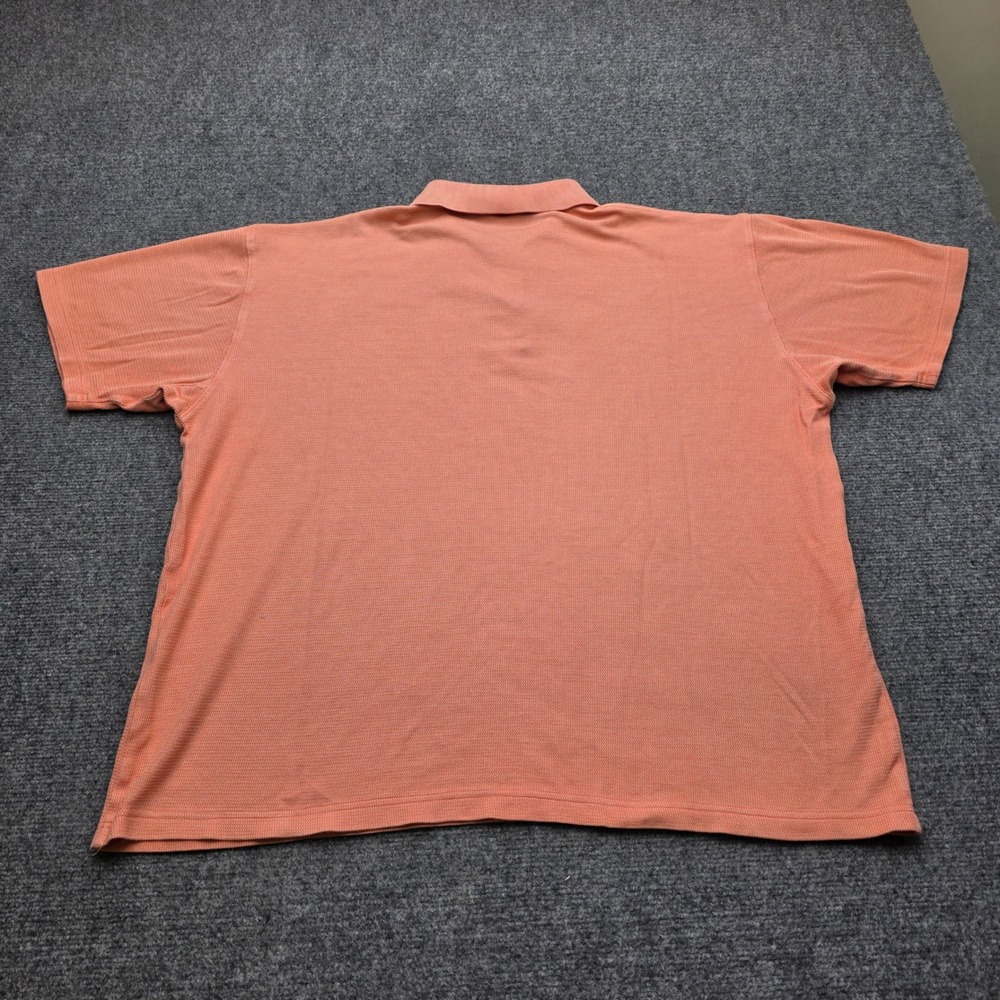 Tommy Bahama Shirt Men's XL Coral Short Sleeve Silk Blend Polo Textured Casual - Picture 5 of 5